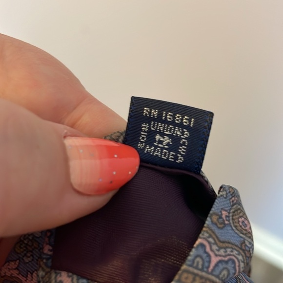 Lanvin Paris Paisley Light Blue Pink Made in Italy Silk Necktie Tie - Picture 6 of 14